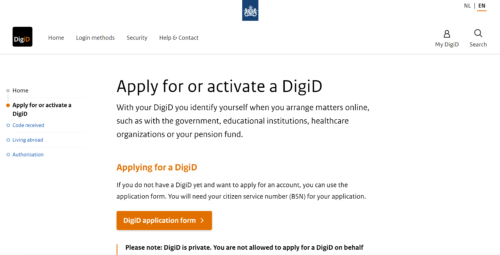 DigiD application process 2